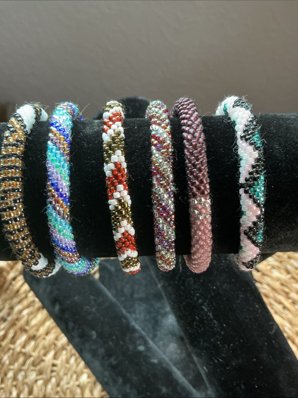 Sasha Handmade Multicolor Seed Bead Bracelets - Set of 6 #11